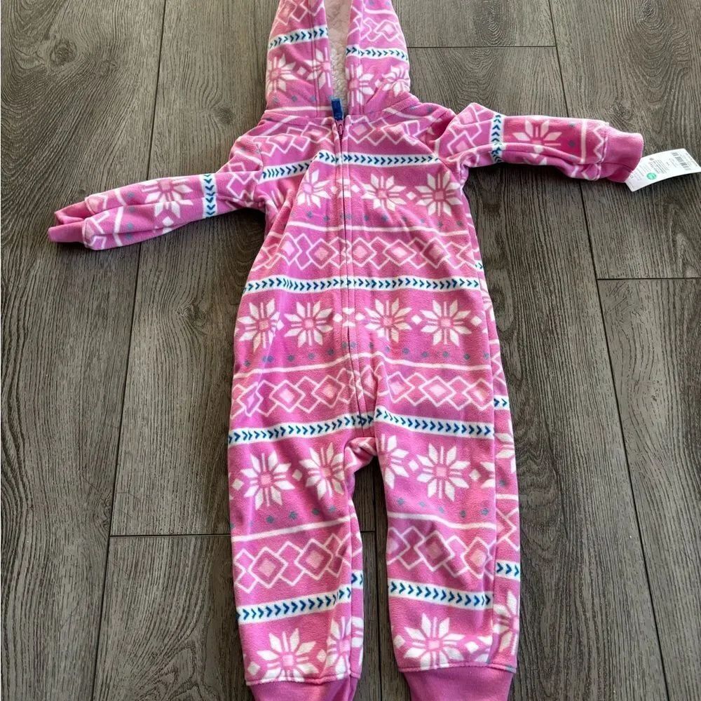 Carters Pink Patterned Baby Onesie